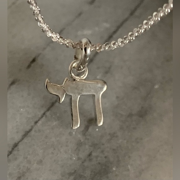 Sterling Silver Chai Pendant on 16” chain - Picture 1 of 5